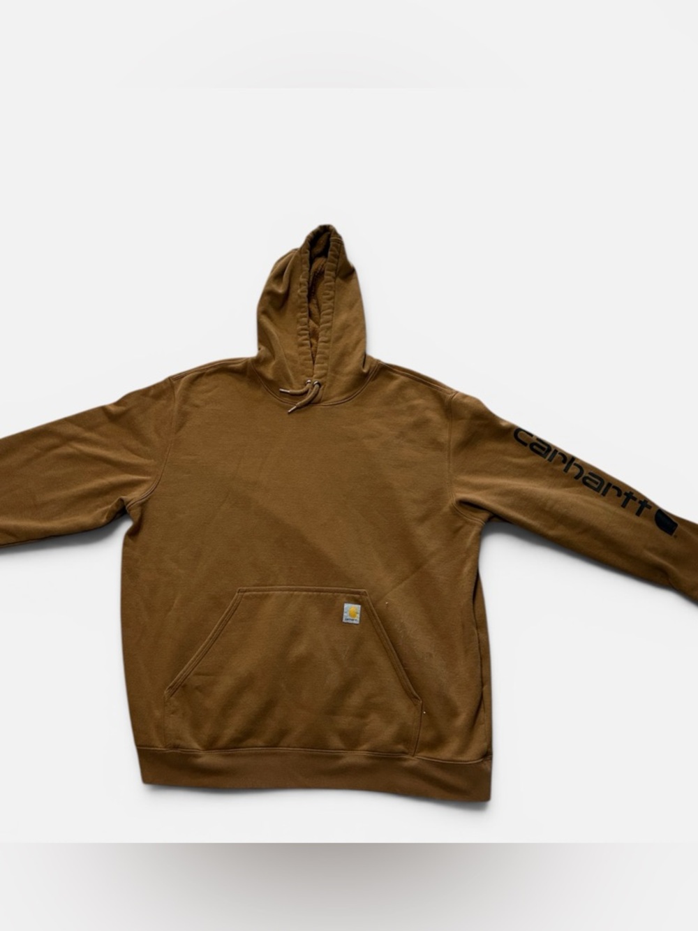 Carhartt K288 Logo Sleeve Brown Hoodie Sweatshirt Men's Size XXL